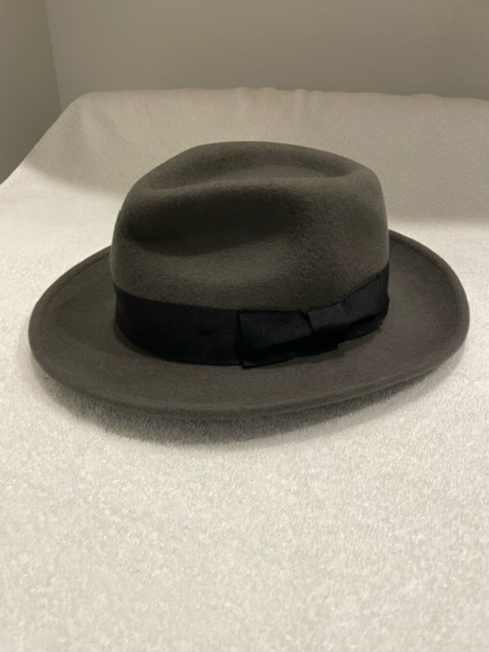 Belfry Fedora Gangster 100% Wool Stain Resistant Crushable Dress Fedora Gray Med